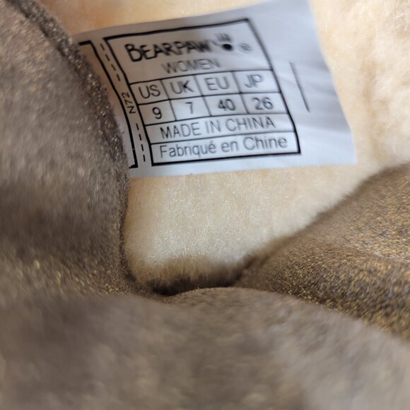 BearPaw Libby Pom-Pom Women's Size US 9 Golden Suede Sheepskin Winter Boots - Picture 11 of 11
